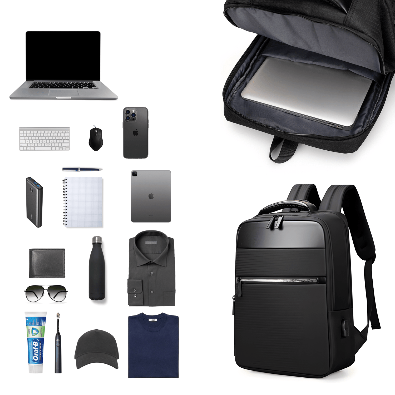 Rucksack WASSERIDCHT Elegant mit Laptopfach Fenurban Rucksack